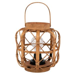 Decoración luminosa farolillo de bambú calado