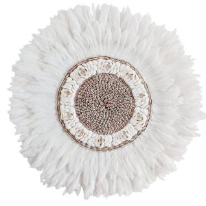 Decoración mural de plumas y conchas d 60 cm