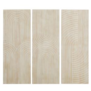 Decoración mural madera de roble grabada (x3) 40x110