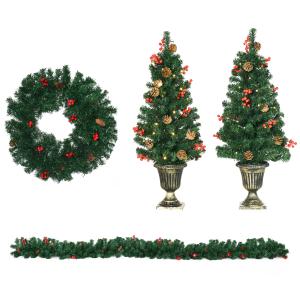 Decoraciones navideñas color verde 40 x 40 x 90 cm