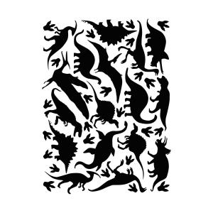 Dinosaurios en vinilo decorativo mate negro 24x32 cm