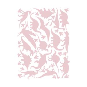 Dinosaurios en vinilo decorativo mate rosa 24x32 cm