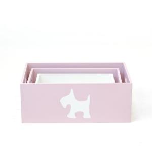 Dog set 3 cajas de madera 15x40x28/13x35x23/11x30x18cm