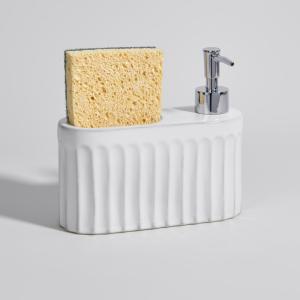 Dosificador de jabón de gres blanco