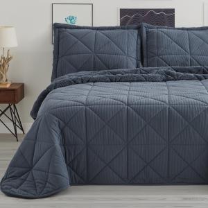 Edredón comforter tejido pana azul - cama 150/160cm