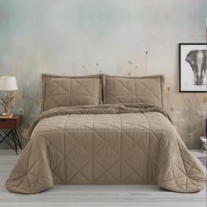 Edredón comforter tejido pana beige - cama 150/160cm