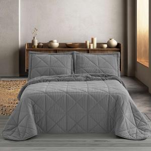 Edredón comforter tejido pana gris - cama 180cm