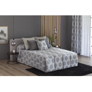 Edredón confort acolchado 200 gr jacquard gris cama 135 (19…