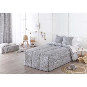 Edredón confort acolchado 200 gr jacquard gris cama 90 (190…