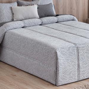 Edredón confort acolchado relleno 200 gr hojas gris cama 13…