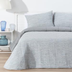 Edredón jacquard multirayas gris - cama 135/140cm