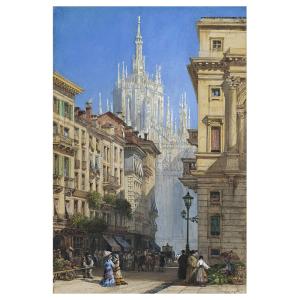El Duomo de Milán desde una Calle Secundaria - William Wyld…