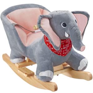 Elefante balancín, con funda de felpa y cinturón, desde 12…