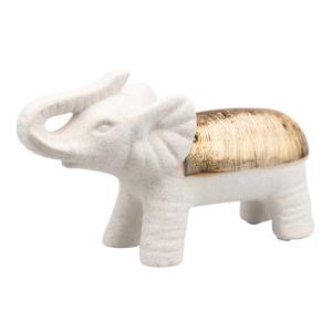 Elefante beige de cerámica 31x12x14cm