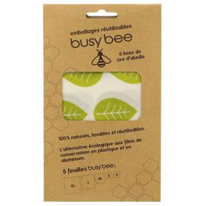 Embalaje alimenticio reutilizable con cera de abejas 5 hojas
