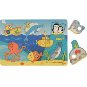 Encaje con dibujos escondidos - Animales marinos