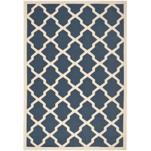 Enrejado azul marino/neutral alfombra 120 x 170