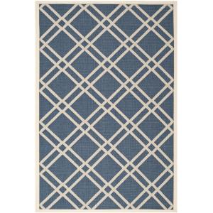 Enrejado azul marino/neutral alfombra 200 x 290