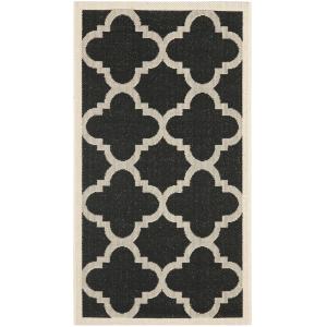 Enrejado negro/neutral alfombra 80 x 150