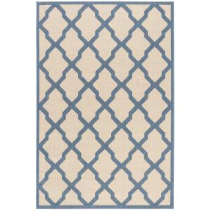 Enrejado neutro/azul alfombra 80 x 150
