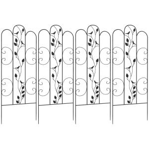 Enrejados de jardín 40x106 cm negro