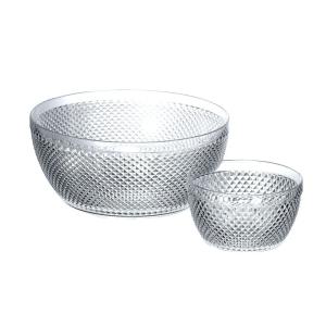 Ensaladera acrílico transparente diamante