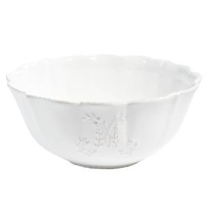 Ensaladera de cerámica blanca