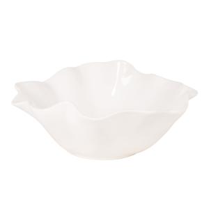 Ensaladera en forma de corola de cerámica blanca