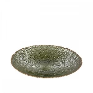 Ensaladera verde con borde dorado 32,5cm