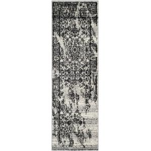 Envejecido gris/negro alfombra 75 x 245