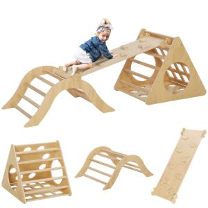 Escalador para niños 175x59.5x60 cm madera natural