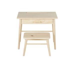 Escritorio com banco de madera de pino macizo beige