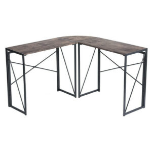 Escritorio esquinero de estilo industrial en madera ordenad…