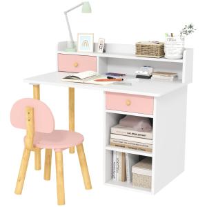 Escritorio infantil 85x48x73 cm rosa y blanco