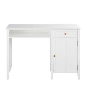 Escritorio infantil blanco con puerta y cajón