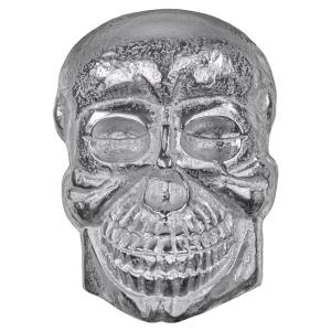 Escultura calavera para pared 42x30 cm aluminio plateado di…