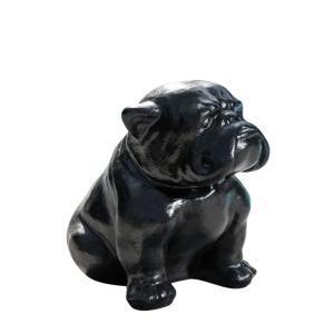 Escultura contemporánea bulldog negro 40cm