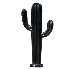 Escultura contemporánea cactus negro 100 cm