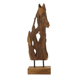 Escultura de madera marrón cm 18x13x55