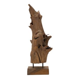 Escultura de madera marrón cm 23x27x64