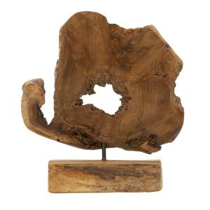 Escultura de madera marrón cm 31x13x35