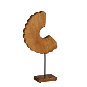 Escultura sobre base de madera de mango marrón l39