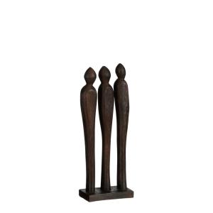 Escultura sobre base de madera de mango negra alt. 35