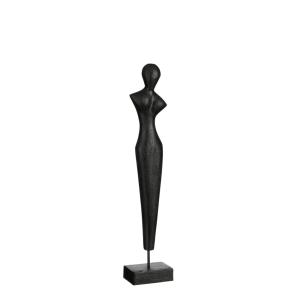 Escultura sobre base de madera de mango negra alt. 53