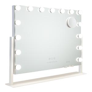 Espejo 15 luces led regulable metal 58x53,5x12cm blanco
