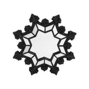 Espejo barroco octogonal en forma de copo negro mate
