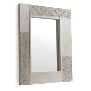 Espejo chapado con madera de abeto color blanco 80x100 cm
