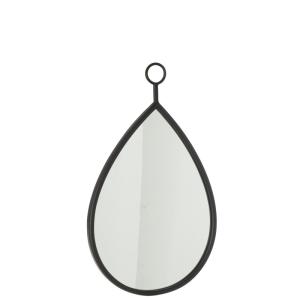 Espejo colgante con borde de metal negro 37x61,5 cm