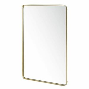 Espejo con bordes redondeados de metal dorado 75x110