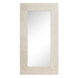Espejo con mosaico blanco de capiz y cristal de 100x186 cm